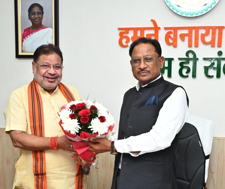 मुख्यमंत्री विष्णुदेव साय से नवनिर्वाचित विधायक सुनील सोनी ने की सौजन्य मुलाकात
