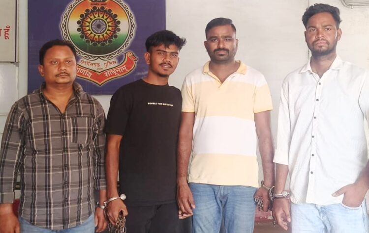 भिलाई स्टील प्लांट से नैनों कार में कॉपर चोरी करके बाहर लाते चार आरोपी गिरफ्तार, 220 किलोग्राम कापर वायर जप्त