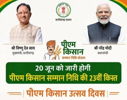 प्रधानमंत्री ने जारी की पीएम किसान सम्मान निधि की 23वीं किस्त, छत्तीसगढ़ के 24 लाख से अधिक किसान परिवारों को मिली 490 करोड़