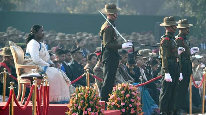 नए स्वरूप में चेंज ऑफ गार्ड समारोह, राष्ट्रपति मुर्मू हुईं शामिल